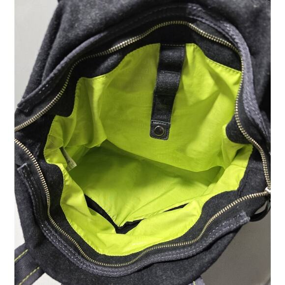 Lululemon Athletica Lucky Wool Charcoal Gray Neon XL Gym Yoga Laptop Tote Bag - Picture 9 of 11